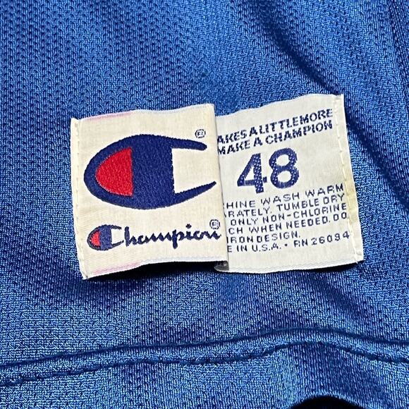 Champion Warriors Jersey Size 48 Chris Webber #4 Blue Yellow Vintage 90s - Picture 6 of 7